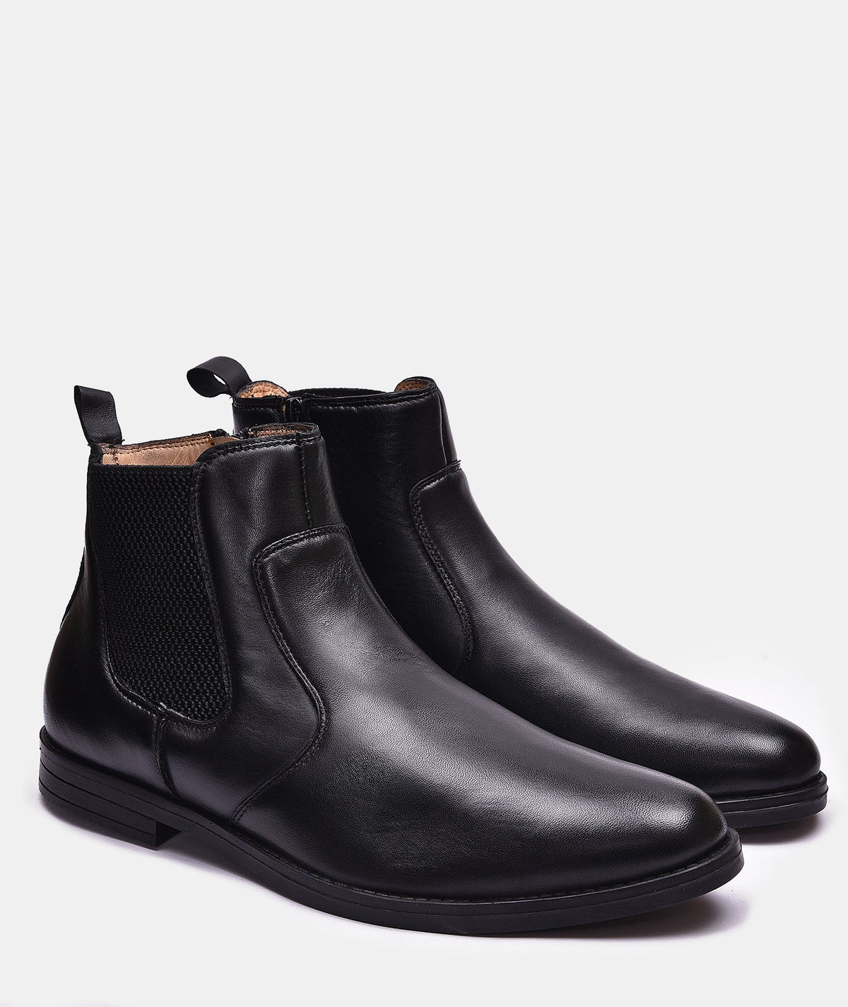 MORRIS ORIS Chelsea Leather Boots Black in Black