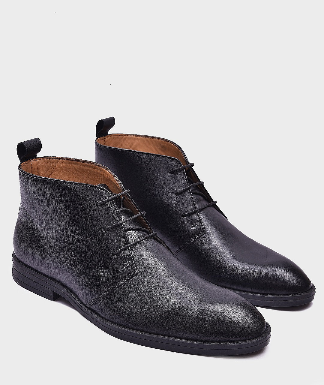 MORRIS ORIS Black Ankle Leather Boot in Black
