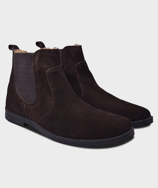 MORRIS ORIS Chelsea Leather Boots Brown in Brown