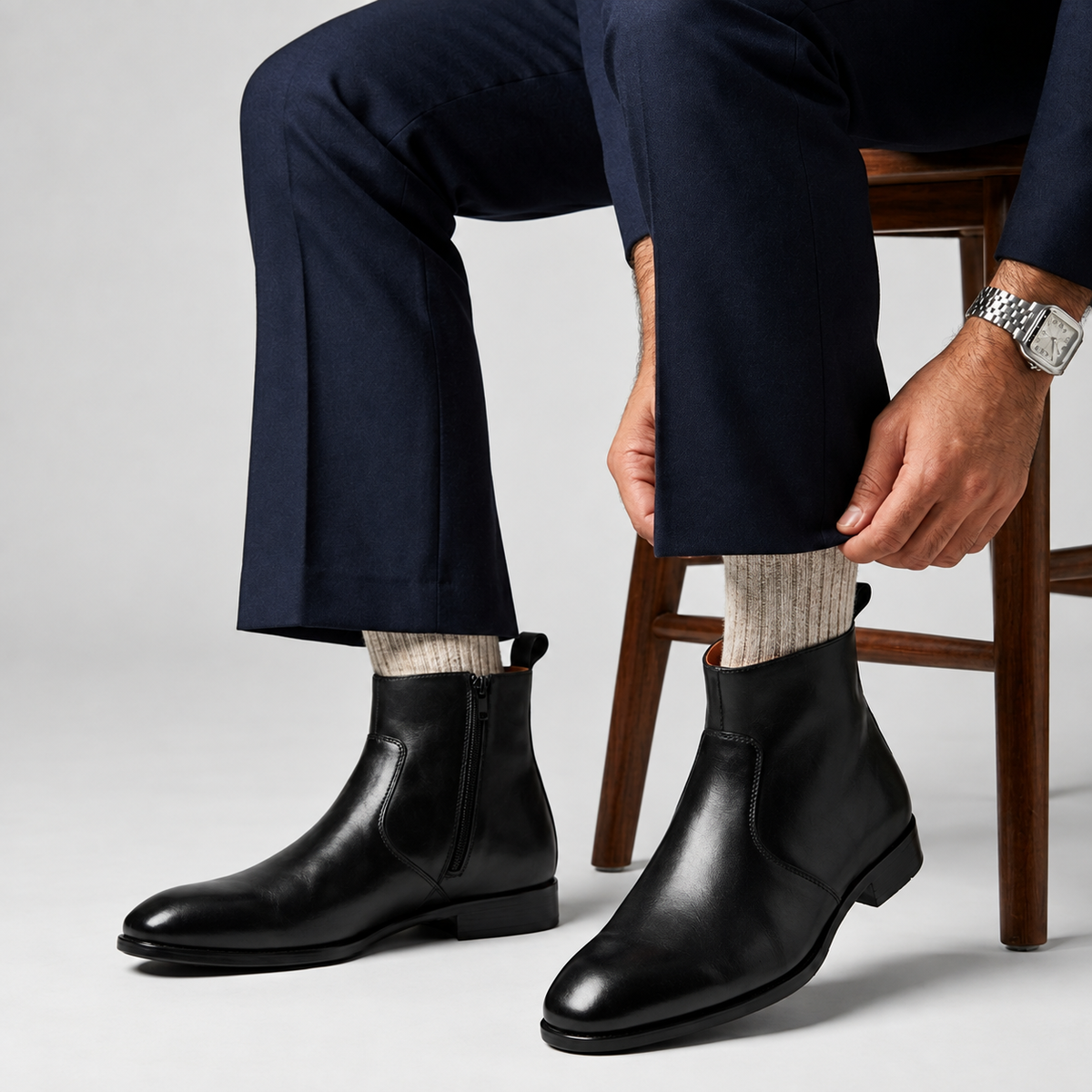 MORRIS ORIS black Chelsea boots, unbranded product photo