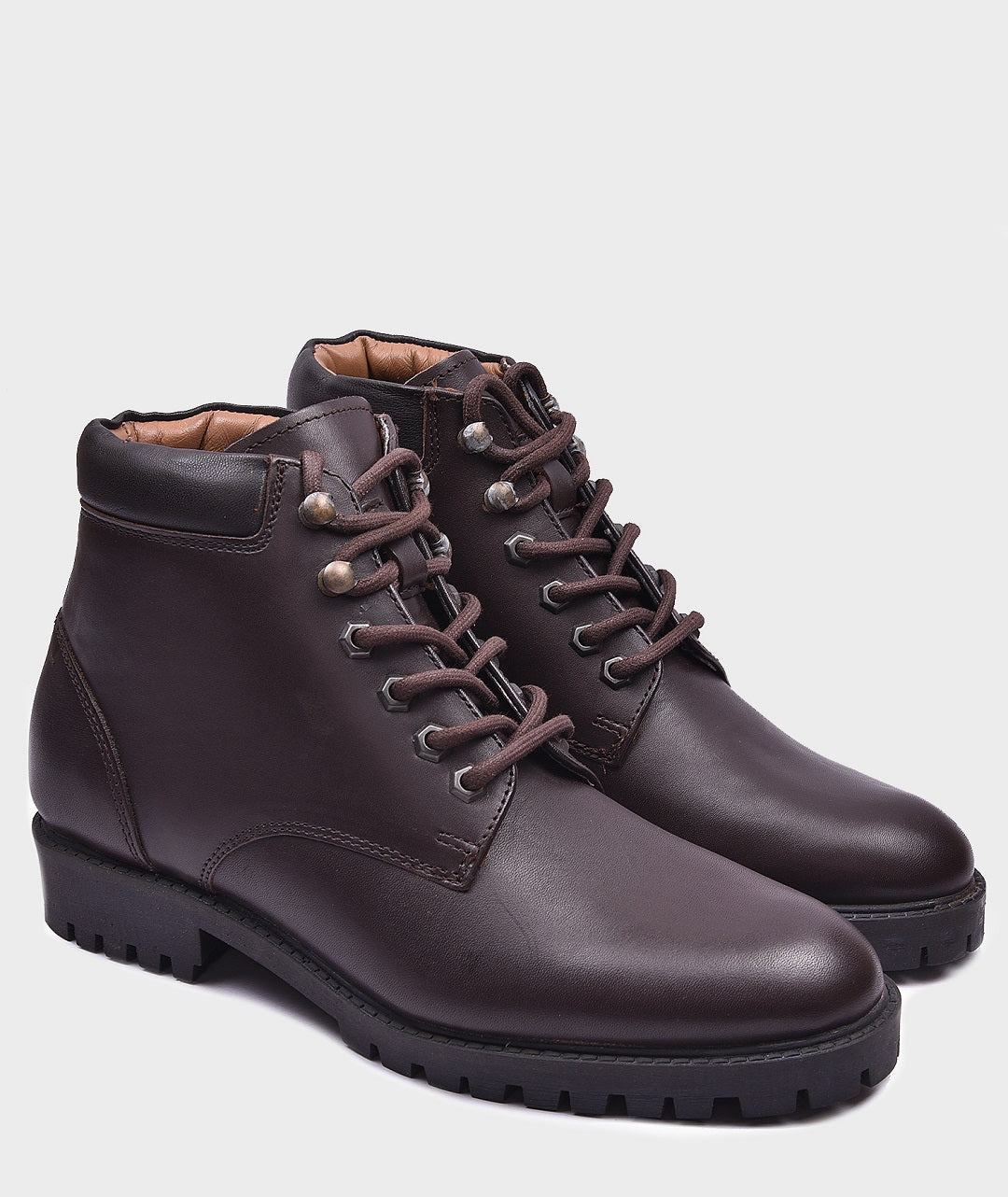 MORRIS ORIS Leather Motorcycle Boots Brown in Brown