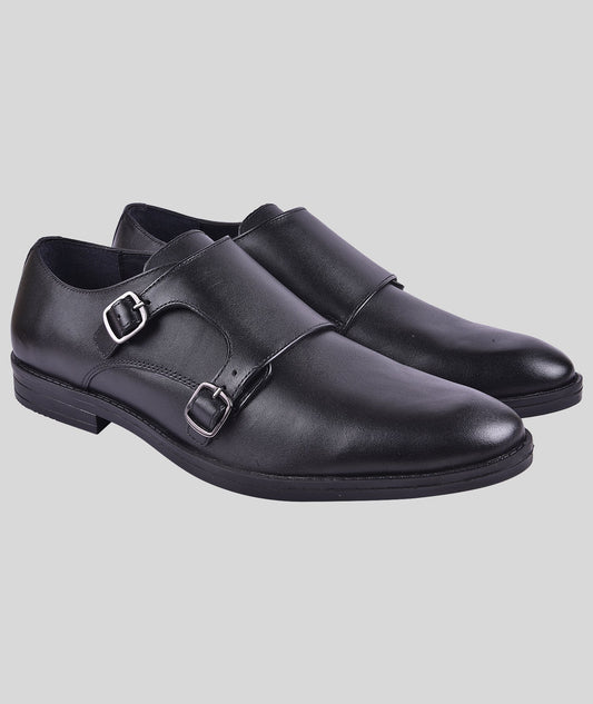 MORRIS ORIS Double Monk Strap Leather Dress Shoe