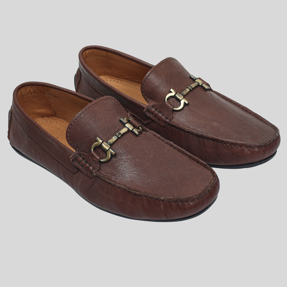 MORRIS ORIS Leather Buckle Loafer Shoes