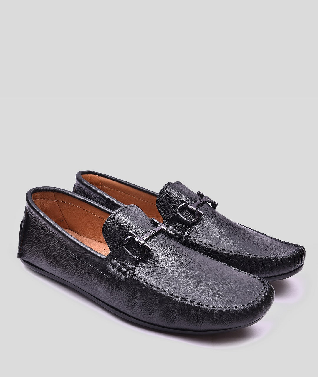 MORRIS ORIS Leather Black Loafer in Black